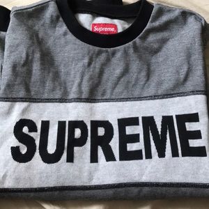 Supreme tonal stripe logo crewneck