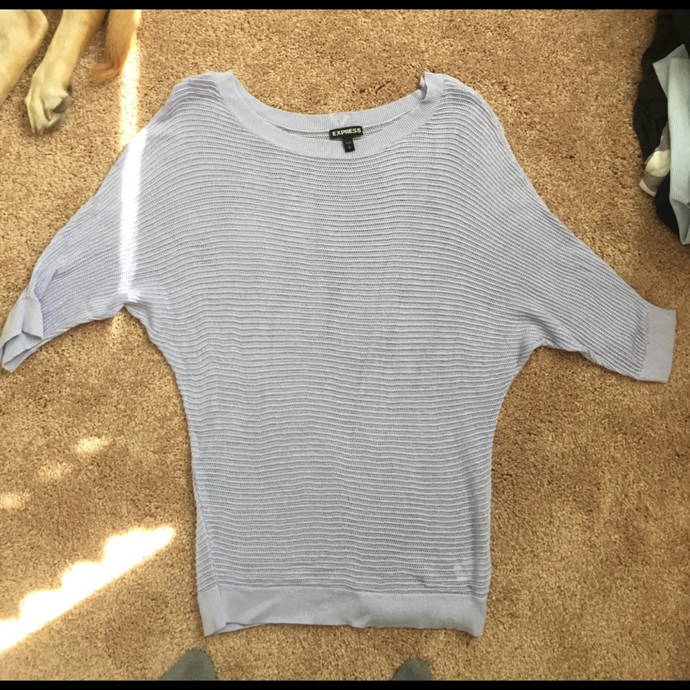 3/4 sleeve Express Sweater in Periwinkle Blue