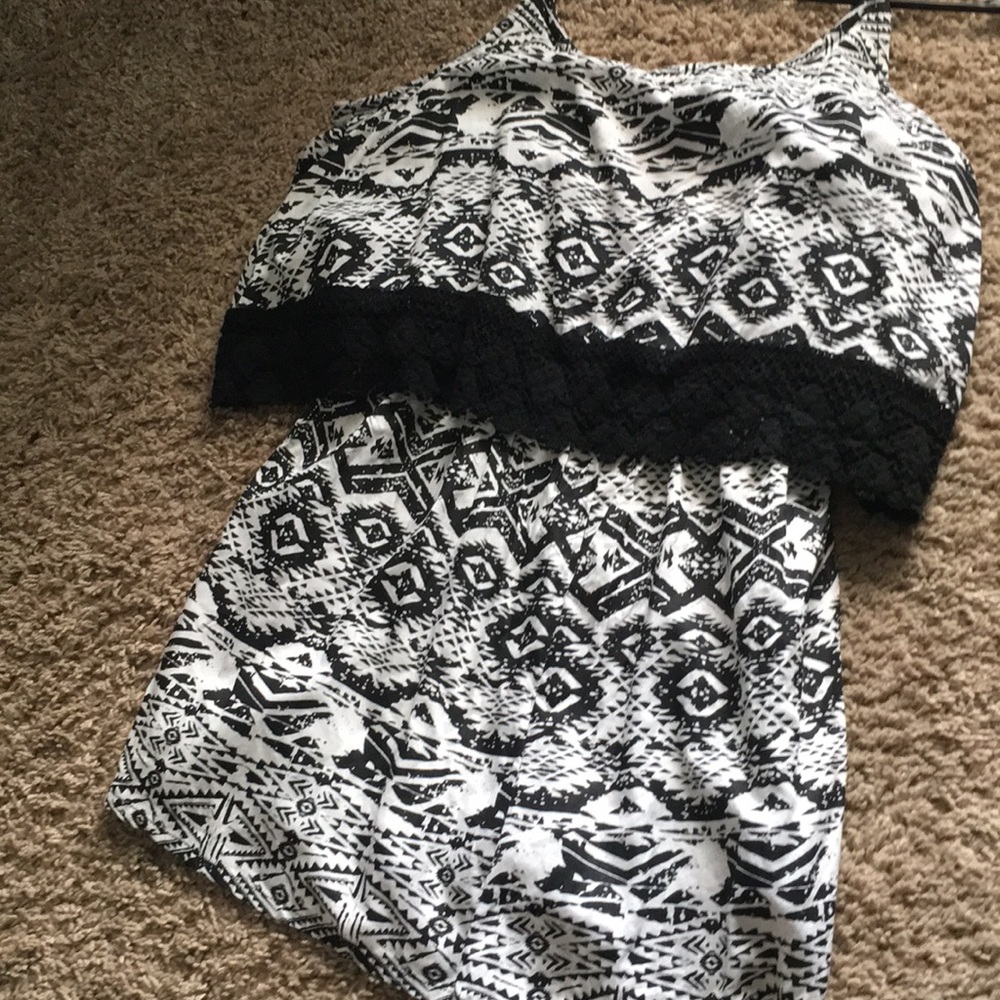 Black and white Romper
