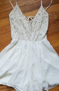 Lace White Romper