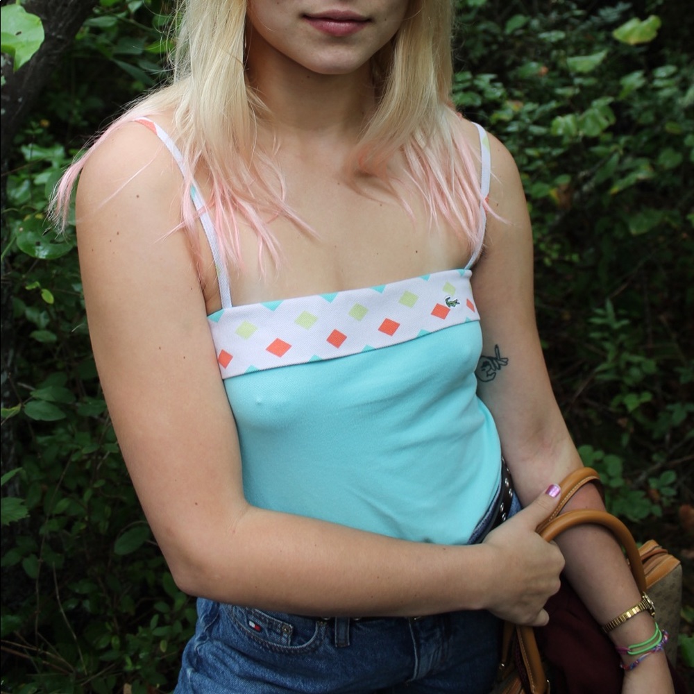 Retro Lacoste blue tank top