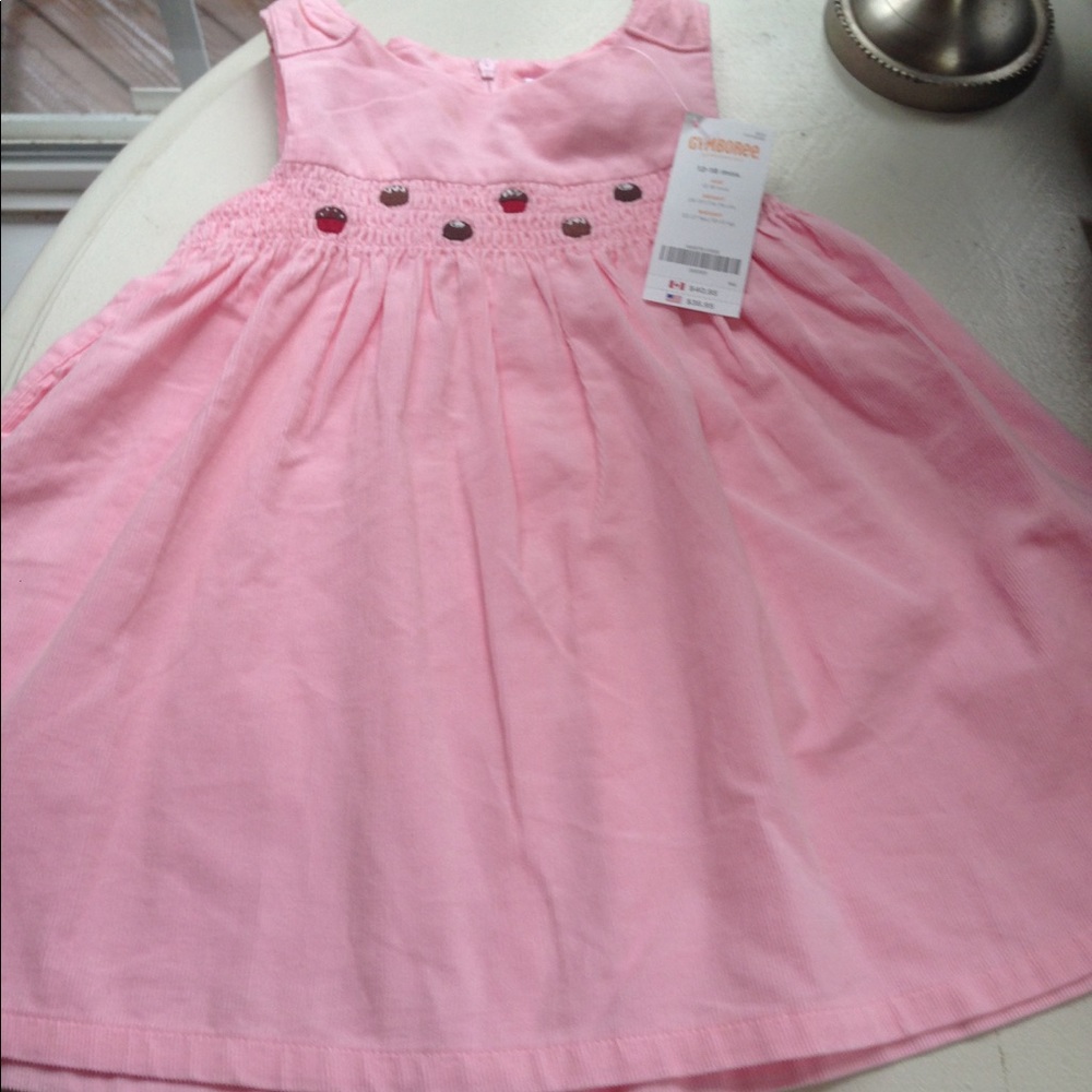 NWT Gymboree pink smocked corduroy cupcake dress