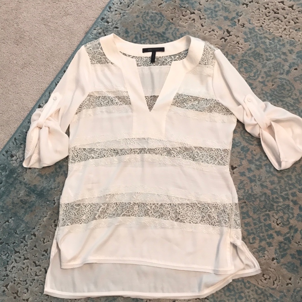 Ivory lace tunic blouse. Sz. M