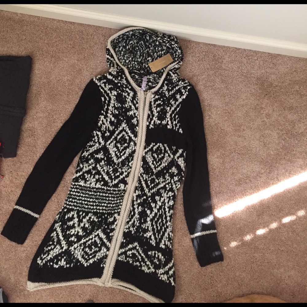 Wool zip up sweater