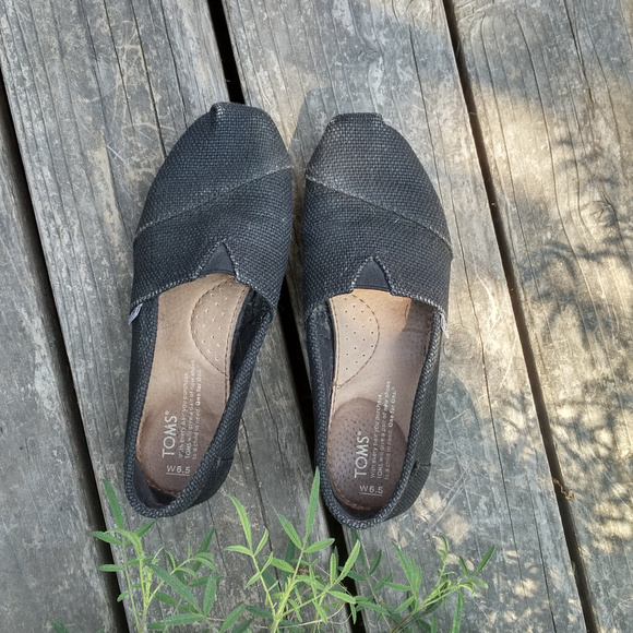 TOMS Classic Sturdy Canvas All Black Sz 6.5 - Picture 3 of 5