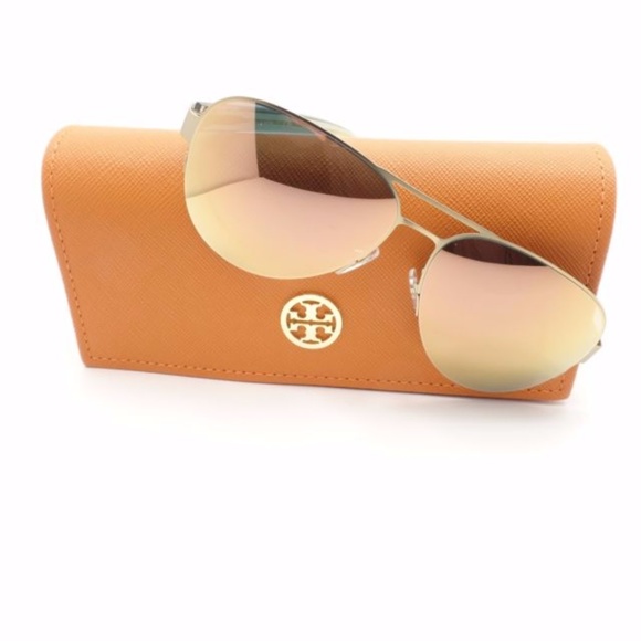 tory burch mirrored aviator sunglasses