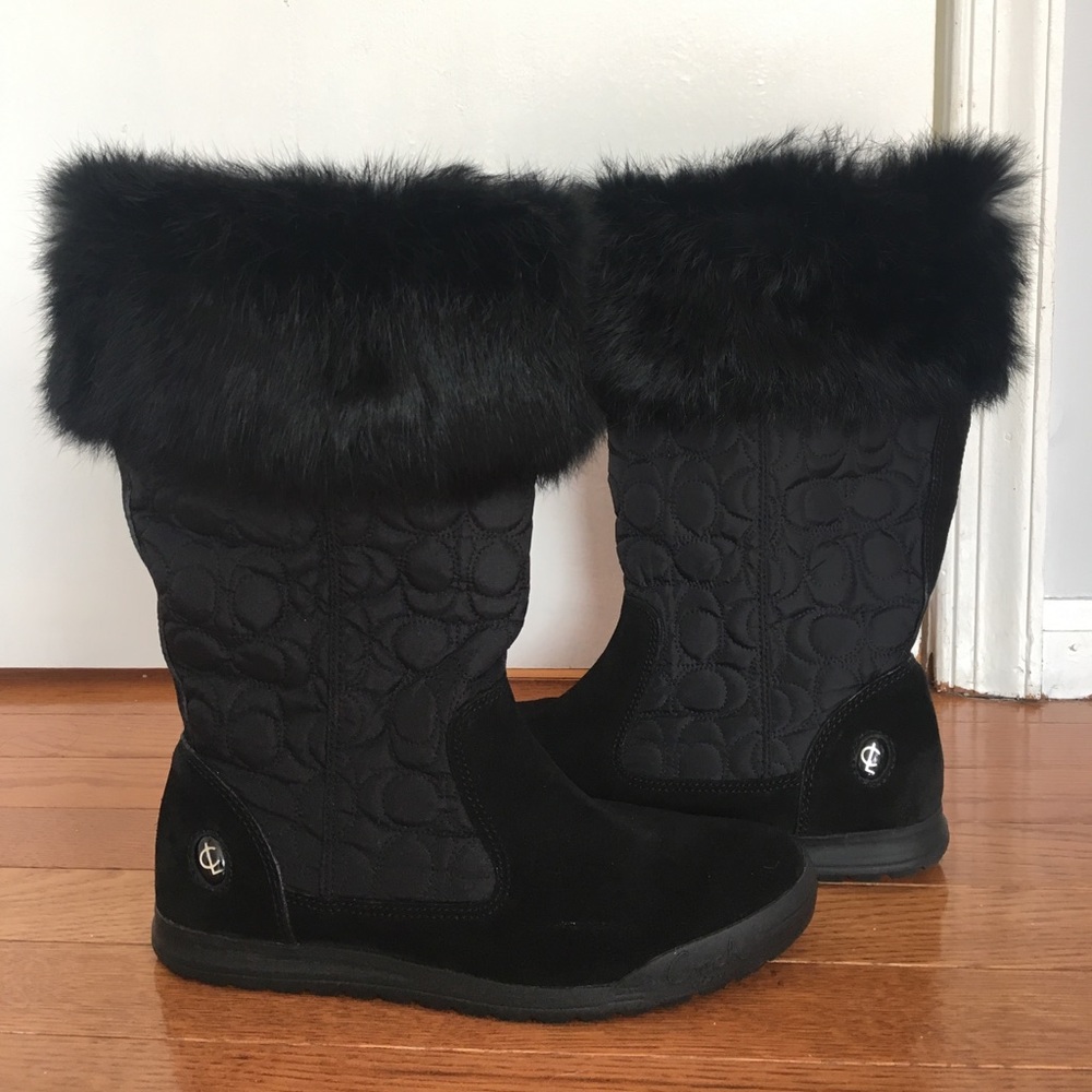 Authentic COACH talen snow boots 7 1/2 7.5 black