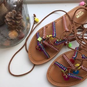 Mossimo Pom Lace-Up Sandals