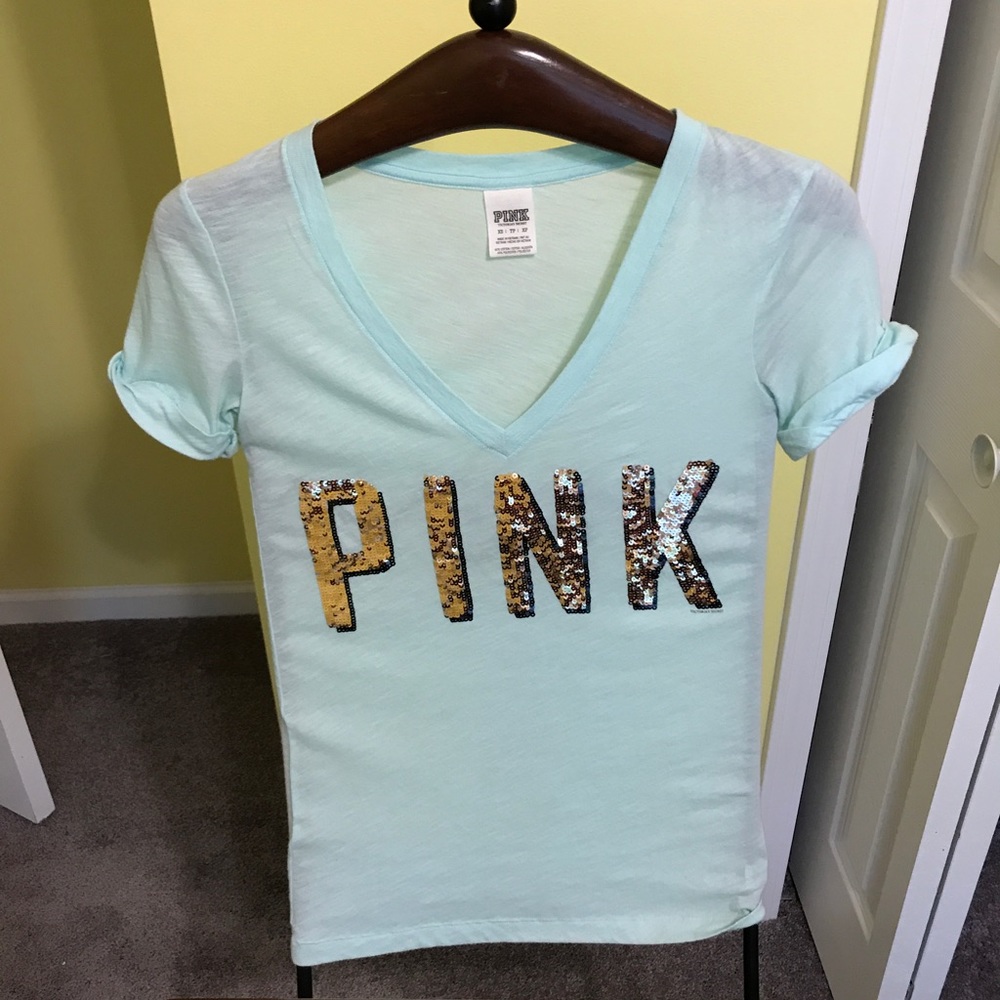 Light blue Victoria Secret V neck shirt