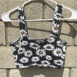 Black daisy crop top/ bralette