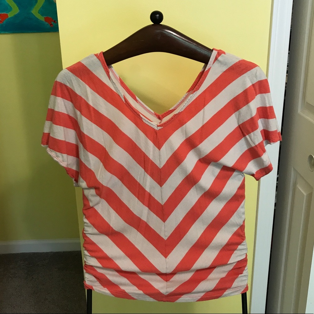 Orange and cream striped Old Navy top