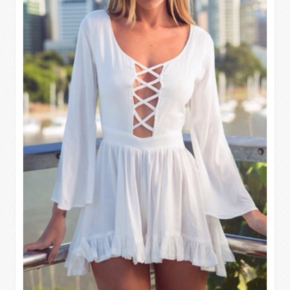 Lace up romper