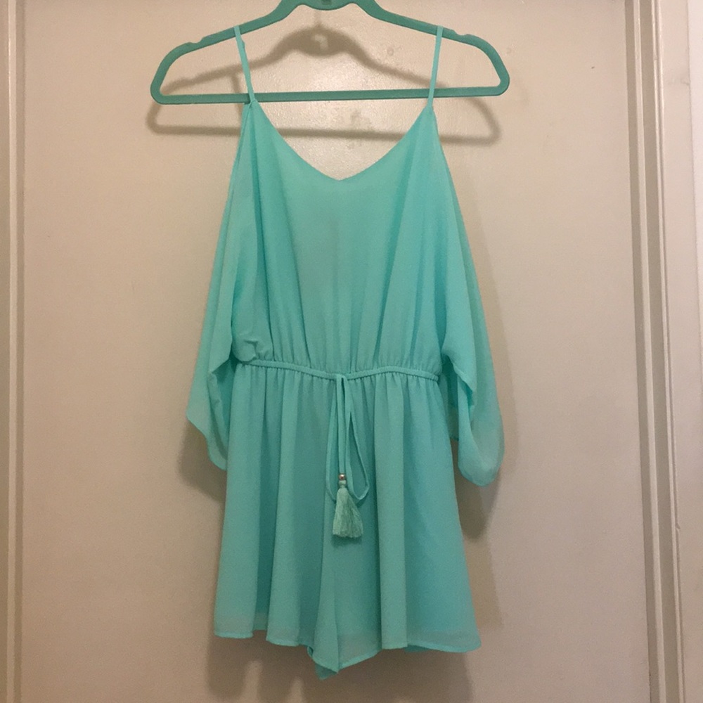 Naked Zebra Romper w/cutout sleeves & tassel tie