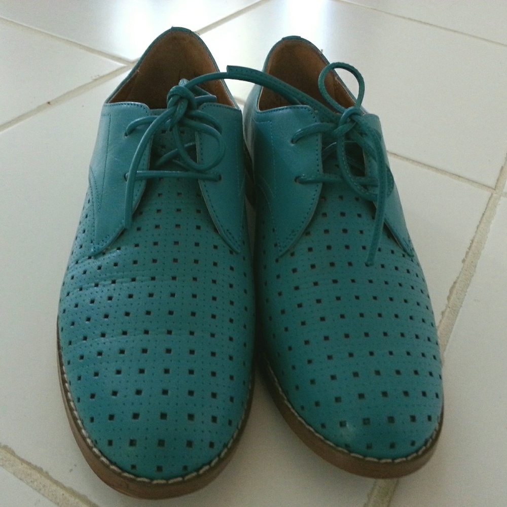 Halogen Perforated Leather Oxfords