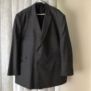 Men's grey Stacy Adams Double Breasted Suit 52 L