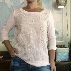 LC Lauren Conrad Sweaters - Lauren Conrad Blush Daisy Sweater LC Lauren Conrad Sweaters - Lauren Conrad Blush Daisy Sweater