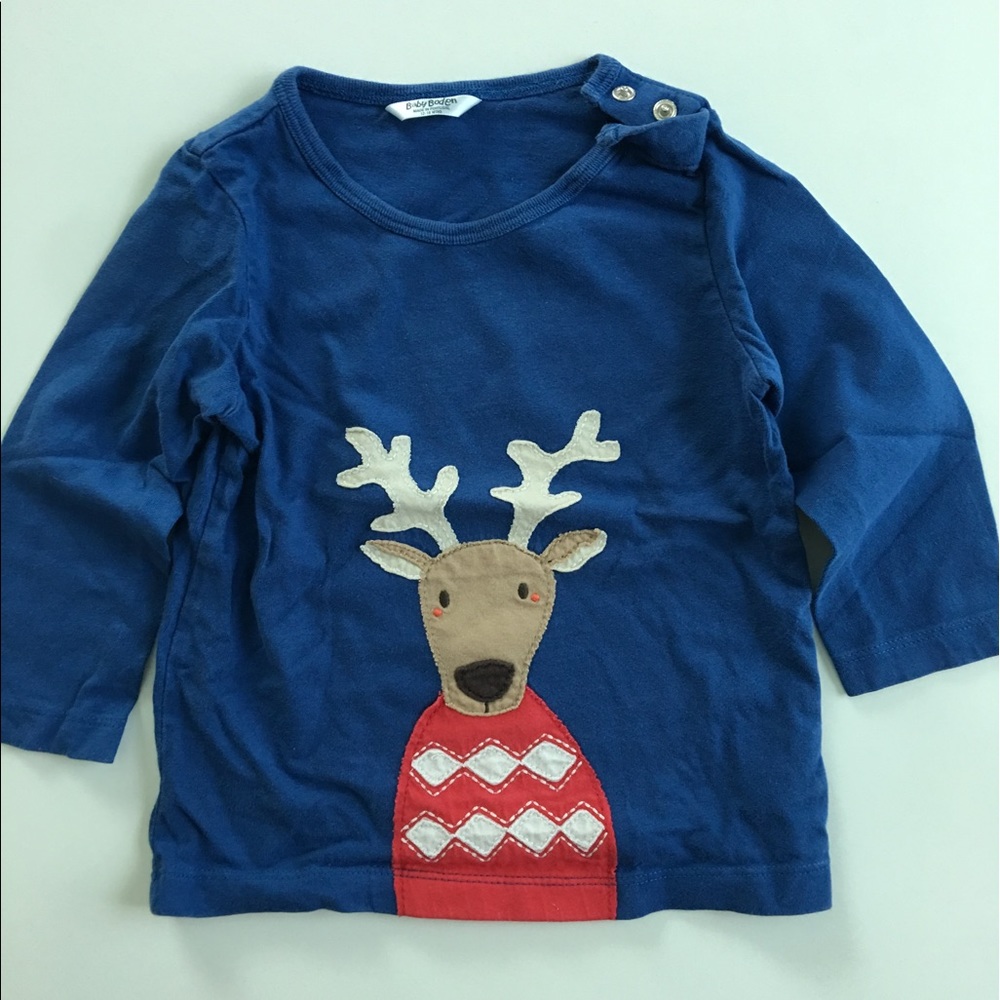 Baby Boden Reindeer Winter/Christmas Shirt