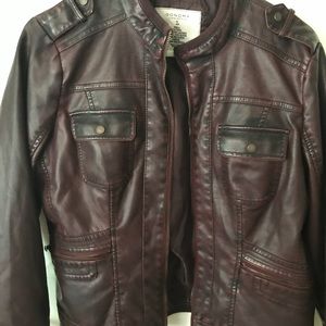 ONE DAY SALE Burgundy Leather Jacket