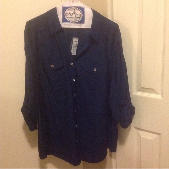 Dress Barn Navy Shirt - Picture 8 of 8