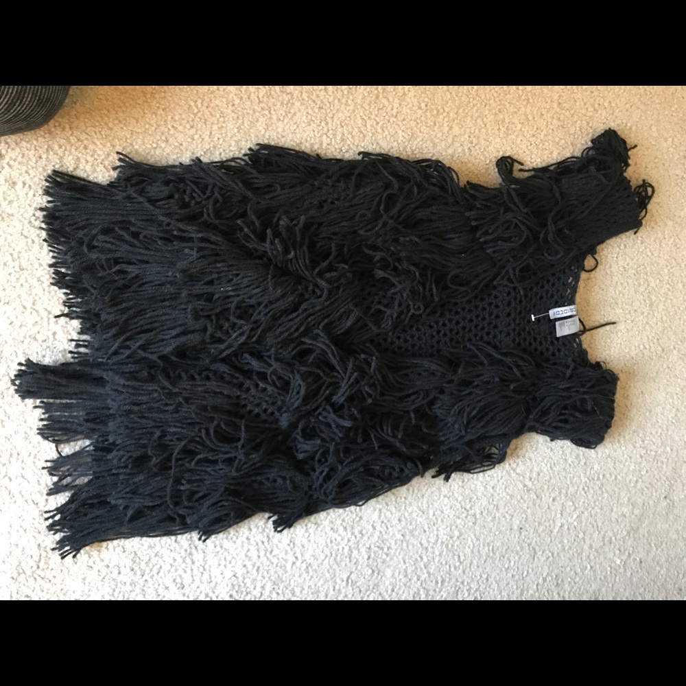 Black fringe vest