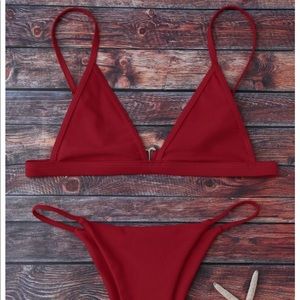 Zaful red 2 piece bikini