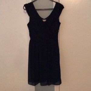 Blue lace and mesh dress