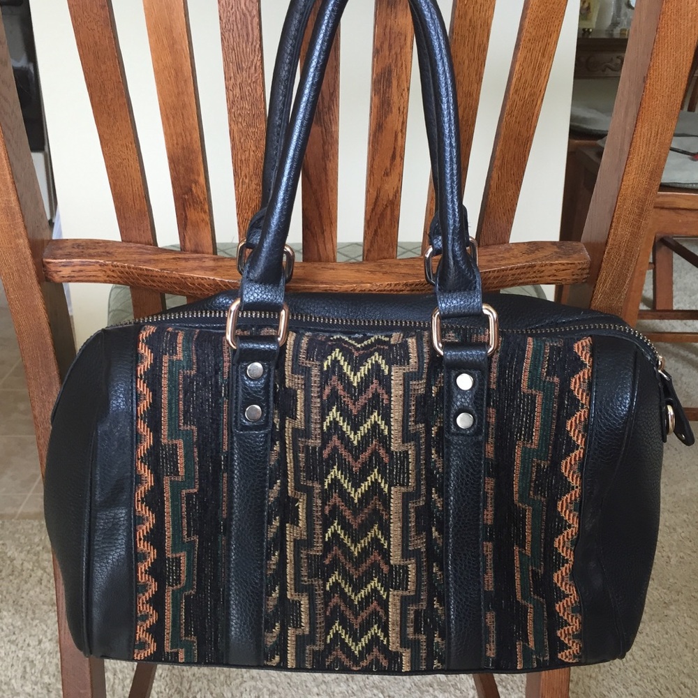 Street-level Faux Black Leather Purse