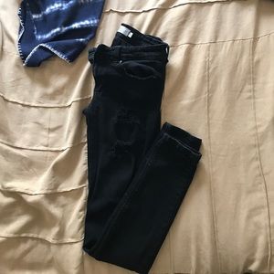 Black distressed jeans