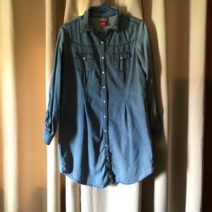 Red Ranch denim western dress