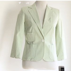 MOSSIMO SUPPLY Striped Green Short Casual Jacket