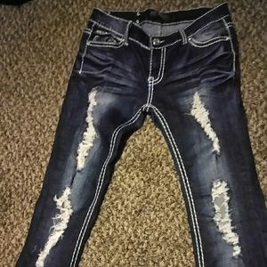 Ripped Ladies jeans .