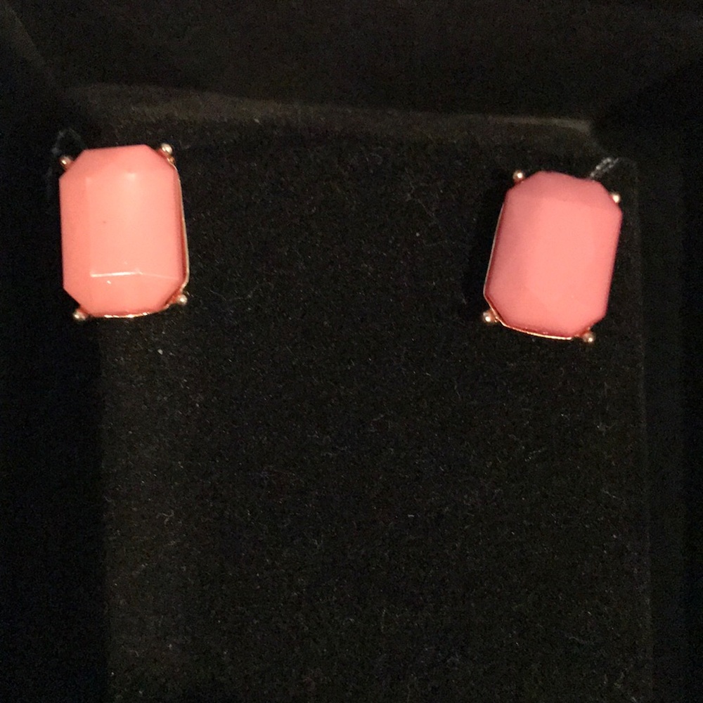 Peach & Gold Stud Earrings