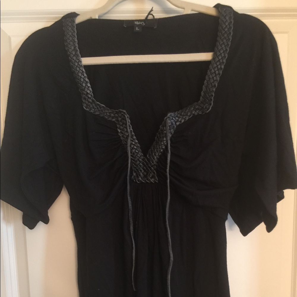 SKY Leather trimmed top