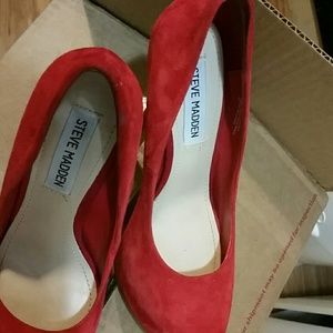 Steve Madden Heels red suede