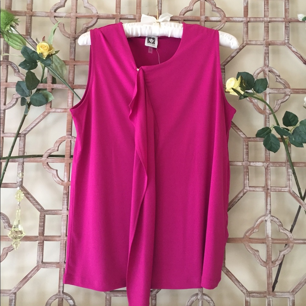 🎉HP🎉NWT Ann Klein fuchsia sleeveless top