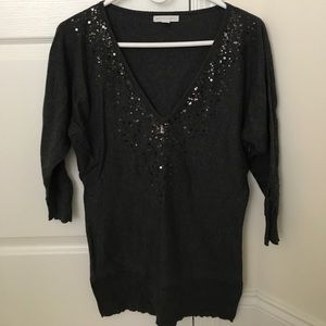 Gray dolman sleeve sweater