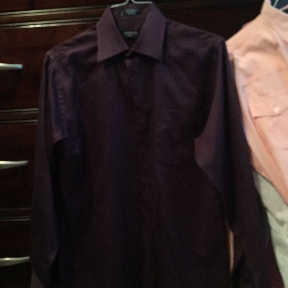 GEORGE SATEEN Dark Purple Dress Shirt