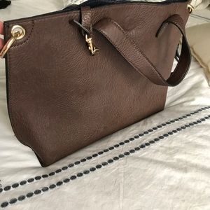 Reversible Faux Leather Tote Bag