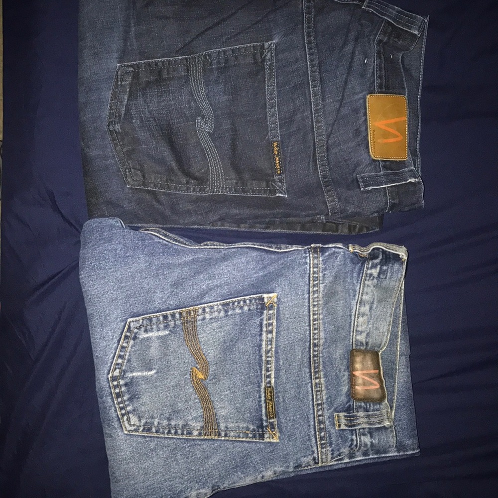 Two blue denim Nudies
