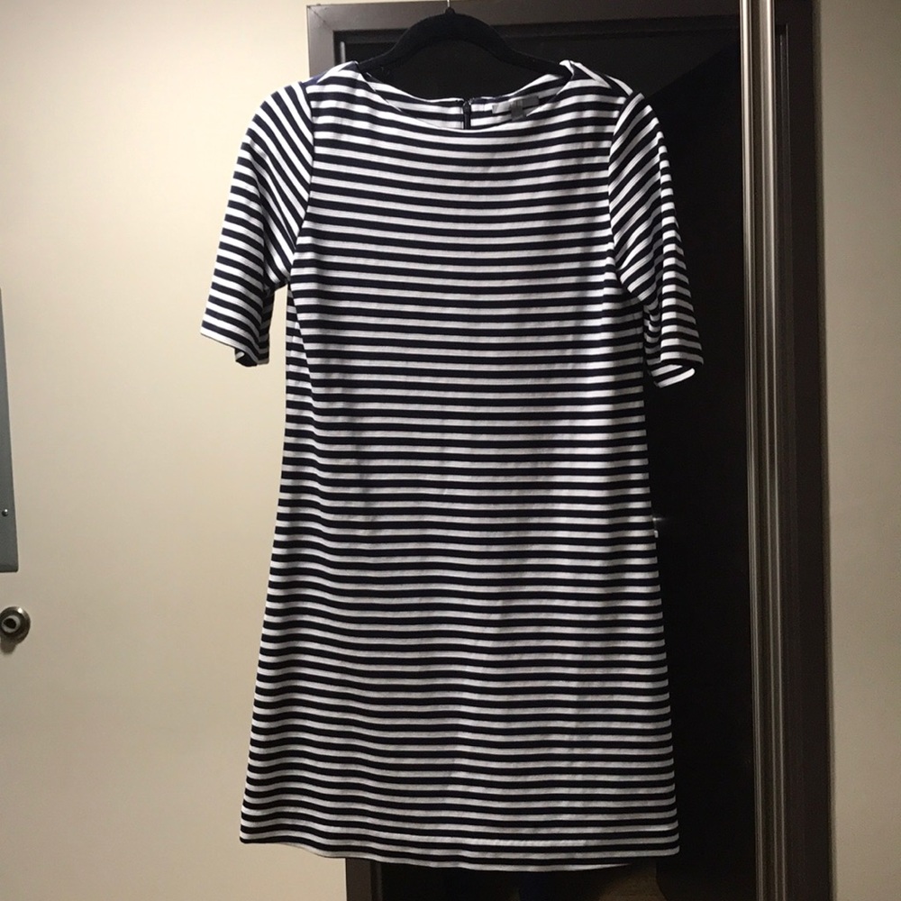Navy and White Stripped Dress