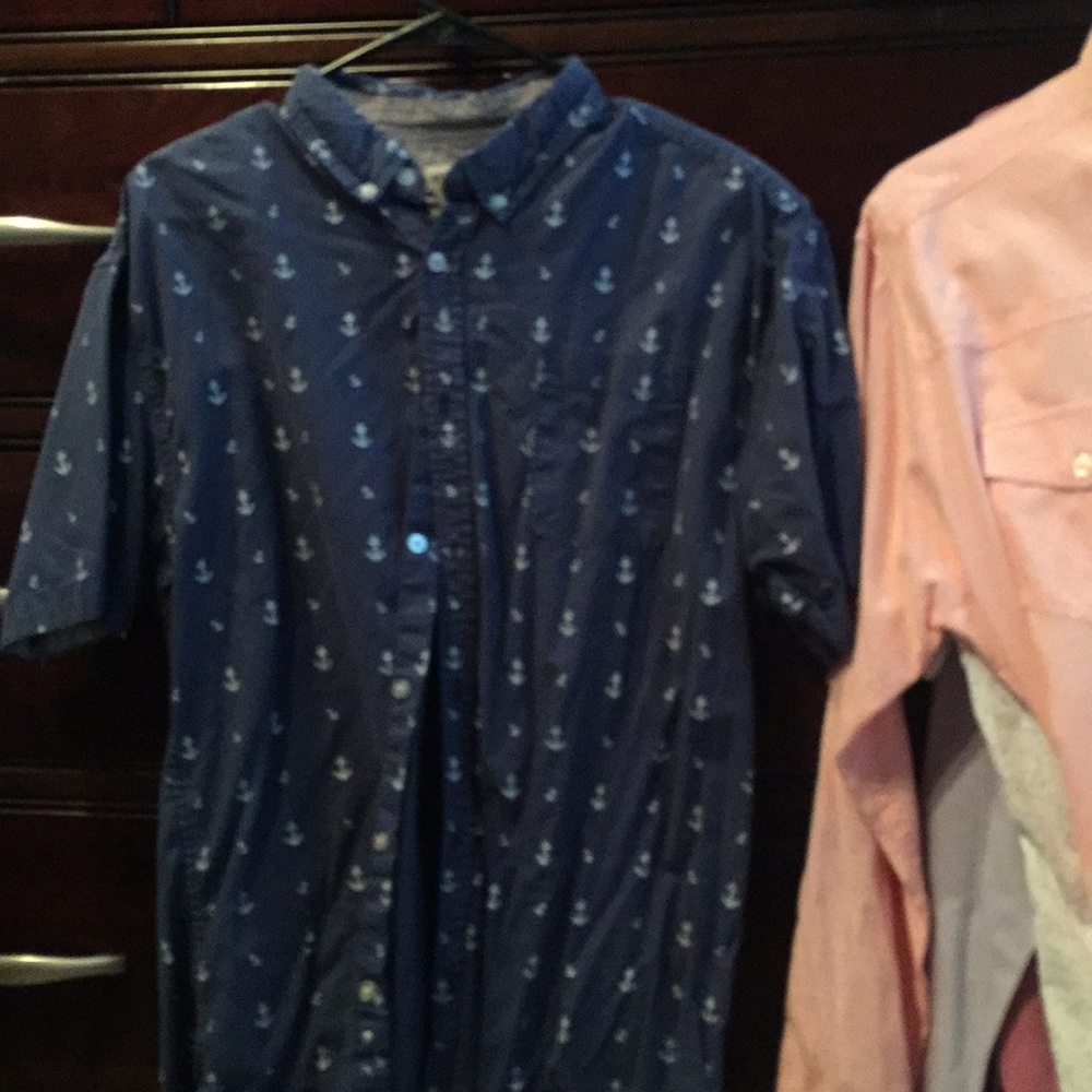 ALPHA BETA Casual Anchor Button Up