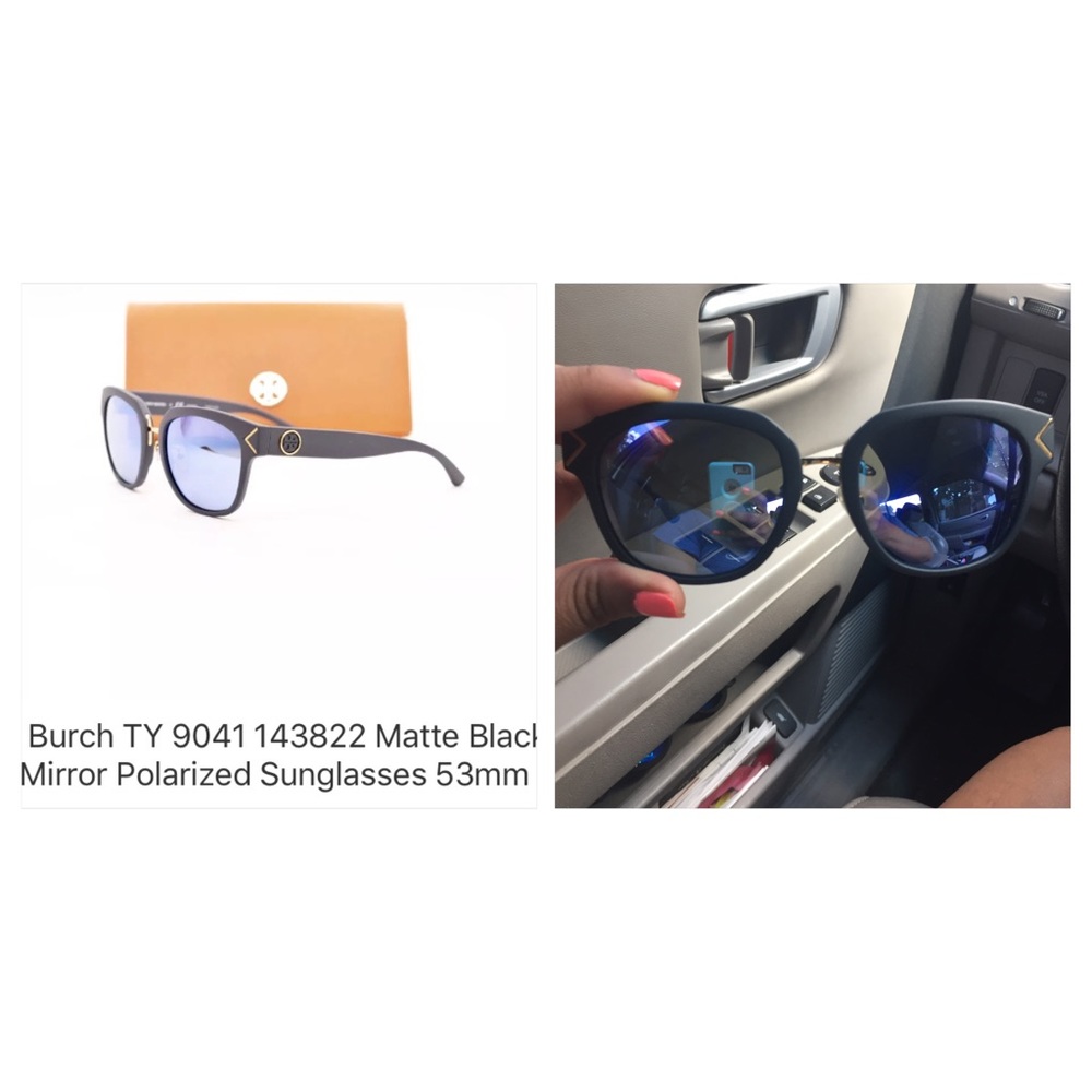 Tory burch blue mirror matte sunglasses