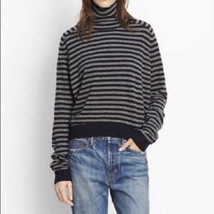 Vince "Cashmere Breton Stripe Turtleneck"