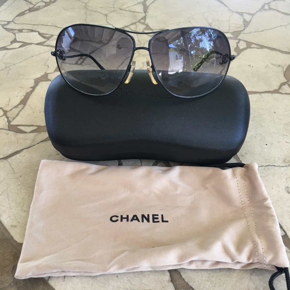 Chanel Black Aviator