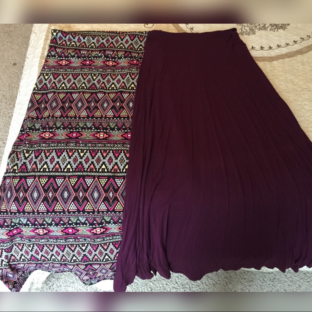 Lot of 2 floor length maxi cotton skits