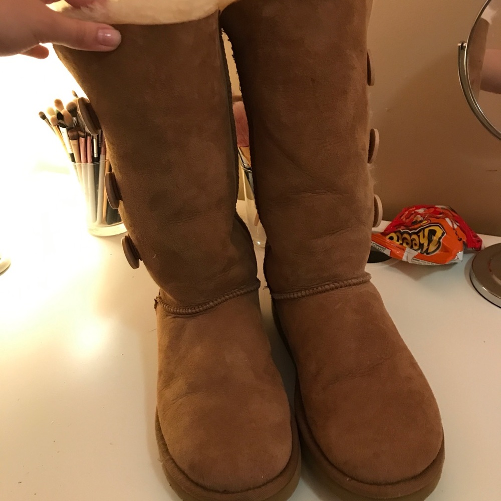 Bailey button tall tan UGGs