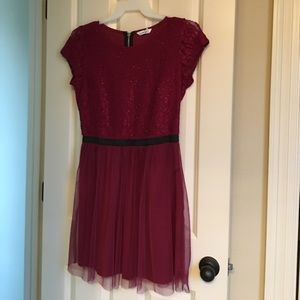 Speechless Knee-Length Dress w/Tulle Skirt.