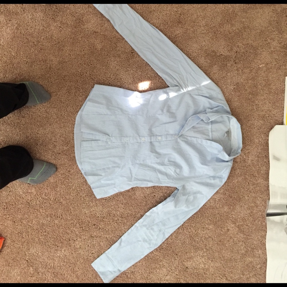 Vertical striped button down t shirt