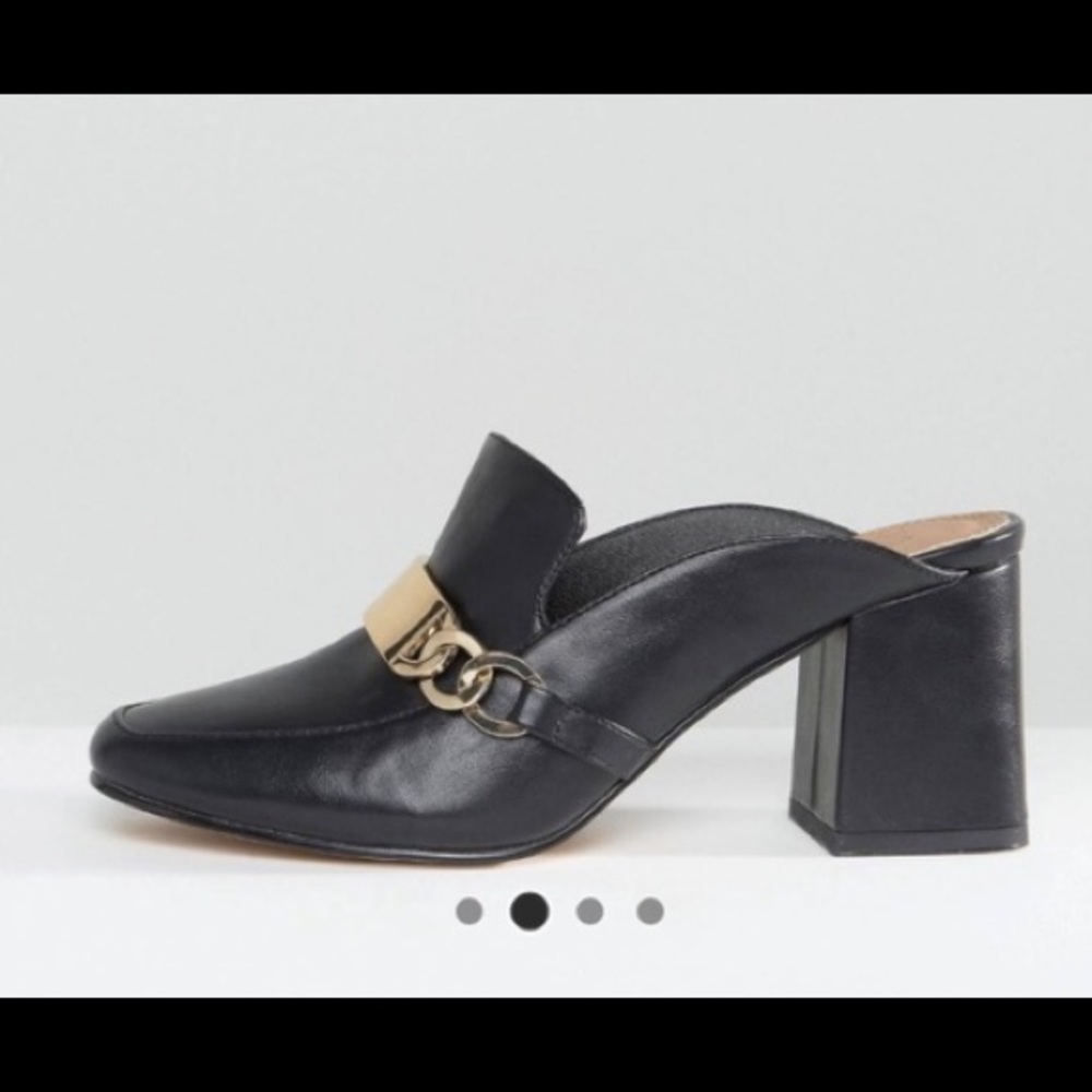 NWT ASOS Staple Heel Mule Loafer Style Block Heels