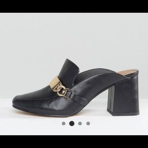NWT ASOS Staple Heel Mule Loafer Style Block Heels